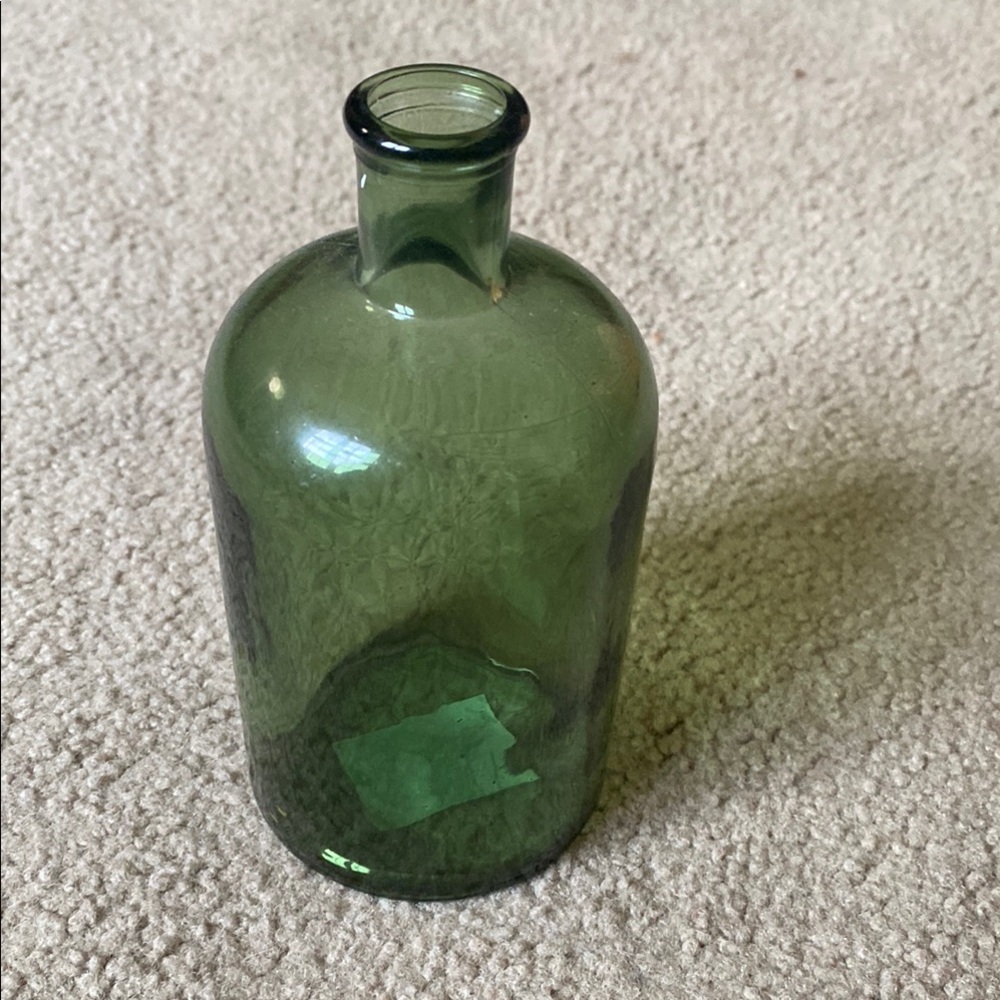 Green Glass Decorative Bottle